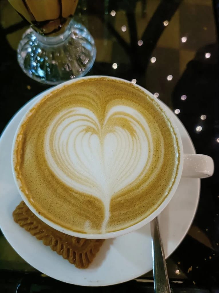 Cappuccino with heart latte art