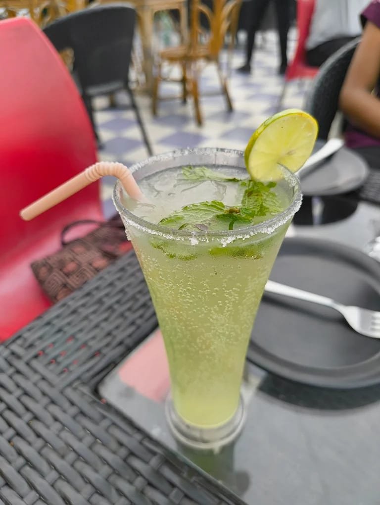 Virgin mojito with mint and lime